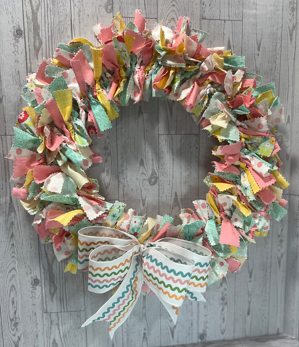spring fabric wreath
