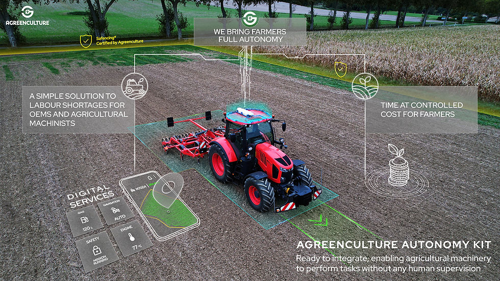 AGC Autonomy Kit on autonomous tractor M7