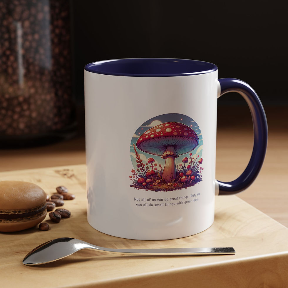 Thumbnail: Mushroom Motif Coffee Mug, Kitchen Decor, Inspirational Drinkware