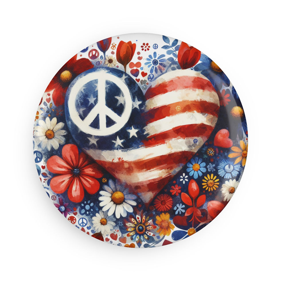 Thumbnail: Button Magnet Peace Heart