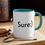 Thumbnail: Mug, 11oz, Simple Typographic Sure & Happy Face Accent