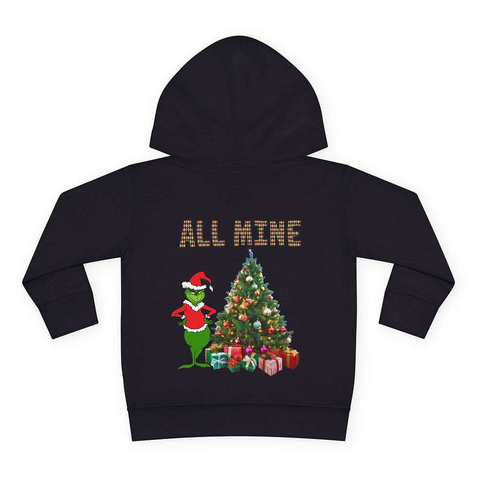 Thumbnail: All Mine Grinch Toddler Christmas Hoodie Personalize Name
