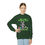 Thumbnail: Forest Green Do the Bunny Hop Youth Kids Sweatshirt Features Easter Bunny Dancing in a Field of Tulips with Green Font