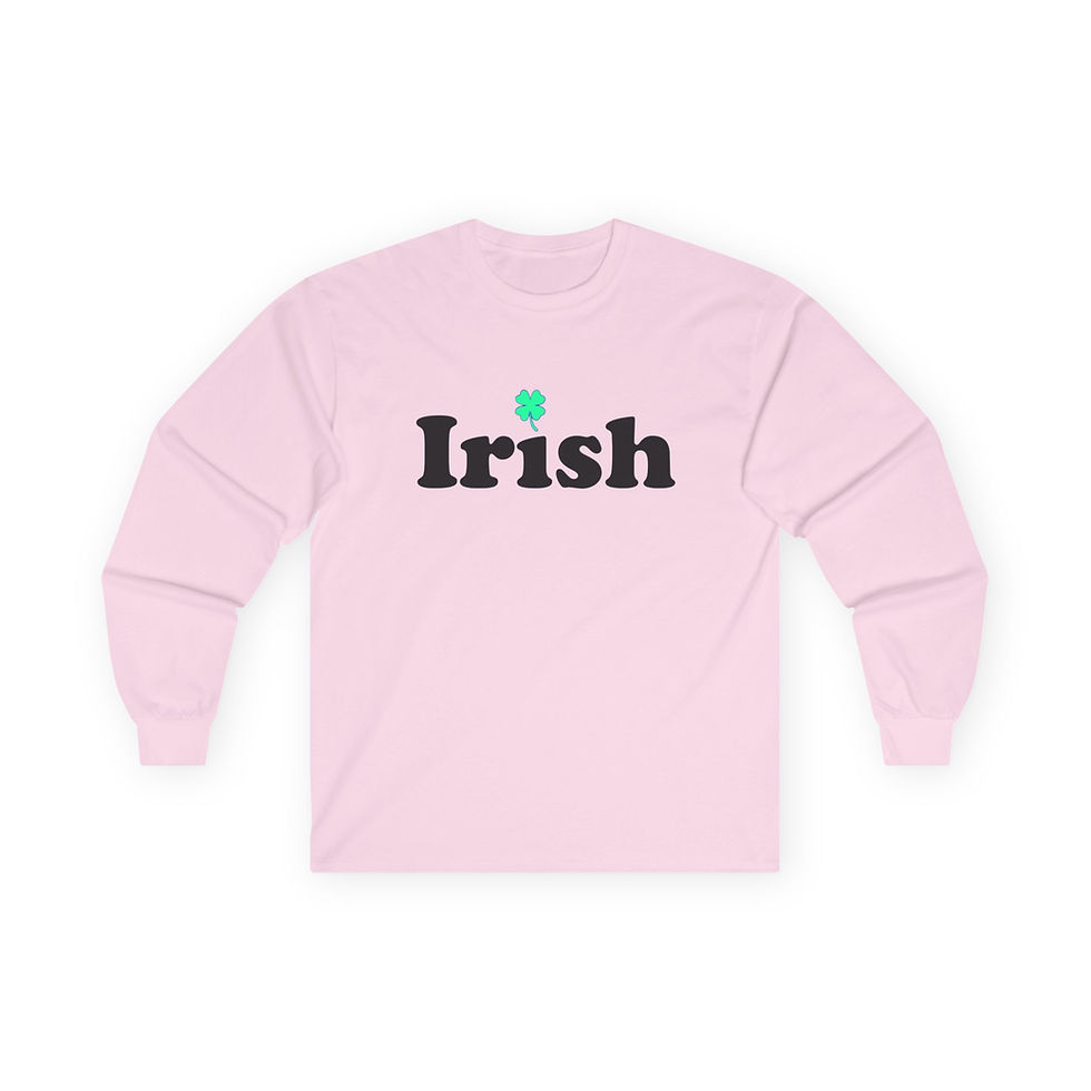 Thumbnail: Irish Shamrock Adult Unisex Cotton Long Sleeve Shirt/ Tee/ T-shirt