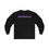 Thumbnail: Black The back of the Adult Unisex Long Sleeve T-shirt/ Shirt/ Tee has MoodyThoughts.com in Matching Purple and Green Letters