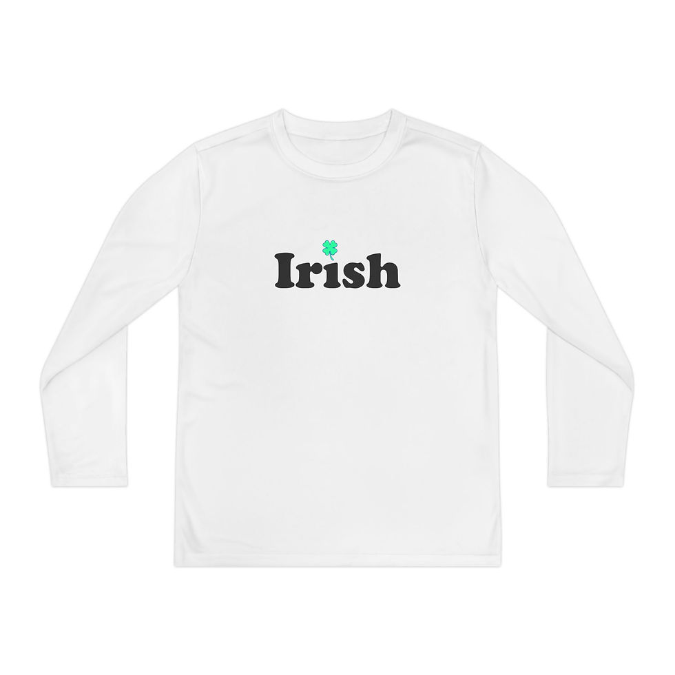 Thumbnail: Irish Shamrock Youth Kid's Long Sleeve Shirt/ T-shirt/ Tee Matching Family Sizes