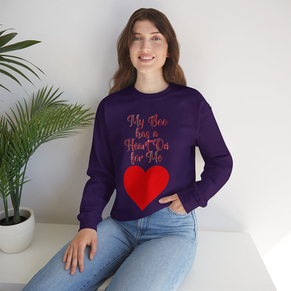 Thumbnail: Purple My Boo has a Heart On for Me with Red Heart and Red Font StyleFont