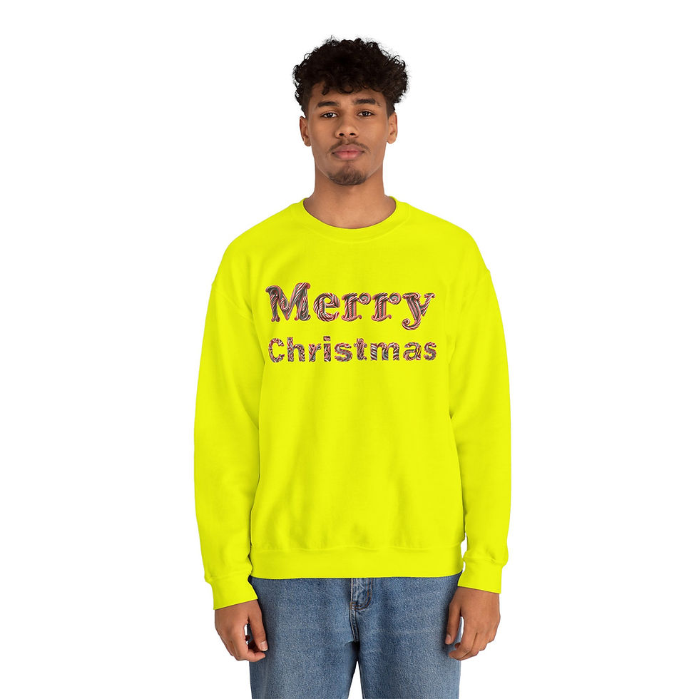 Thumbnail: Merry Christmas with Candy Cane Design Adult Unisex Christmas Sweatshirt