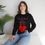 Thumbnail: Black My Husband has a Heart On for Me Adult Unisex Crewneck Sweatshirt with Red Heart and Red Font Style