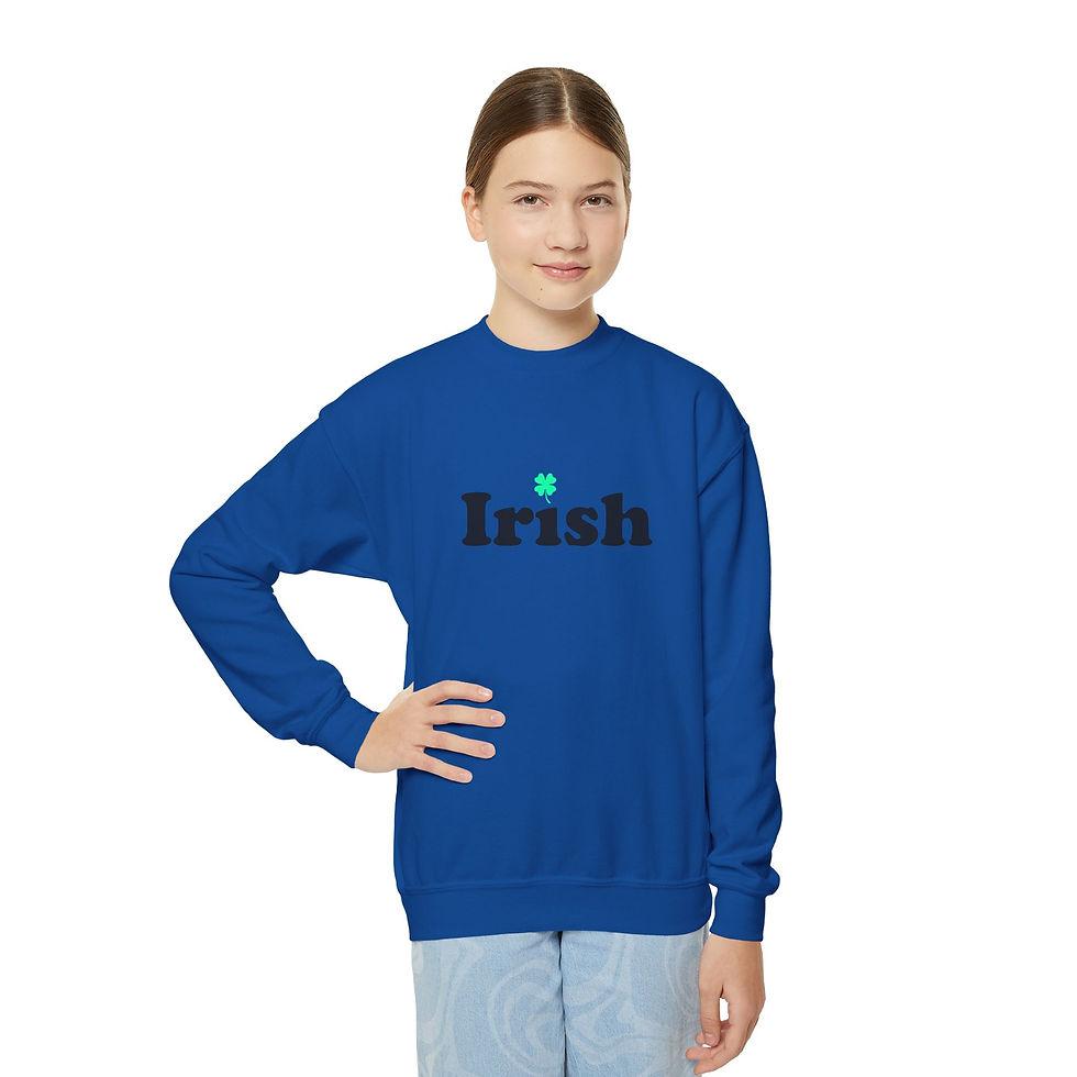 Thumbnail: Irish Shamrock Youth Kid's Unisex Crewneck Sweatshirt Matching Family