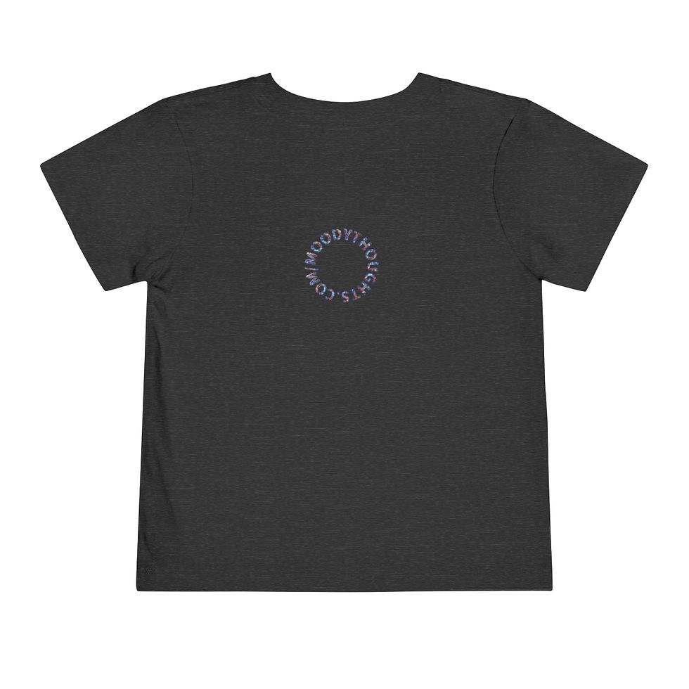 Thumbnail: Dark Heather Grey Moody Thoughts Purple Galaxy Toddler Shirt/ Tee/ T-shirt Features Storm Clouds w/Purple Galaxy Fire Ring
