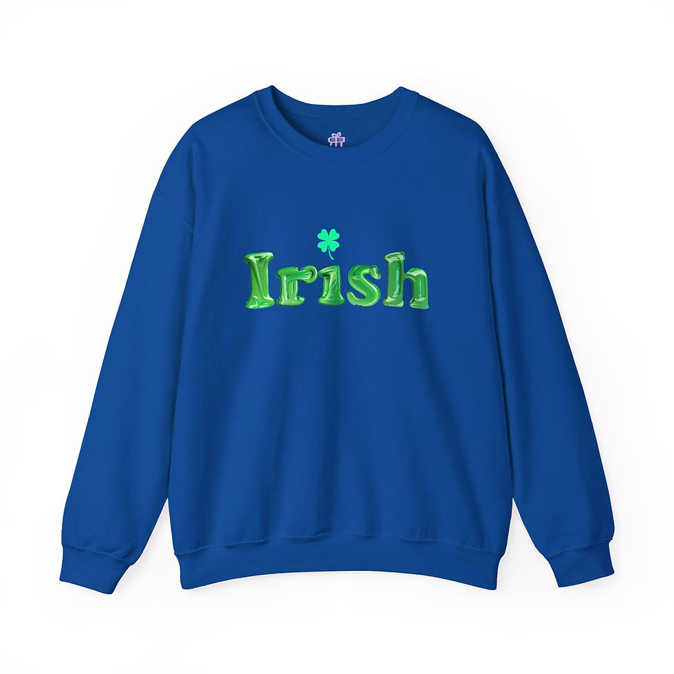 Thumbnail: Irish Shamrock with Green Letters Adult Unisex Crewneck Sweatshirt 