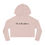 Thumbnail: Blush My Boo has a Heart On For Me Women's Cropped Hooded Sweatshirt/ Hoodie Personalize the Back with Name.