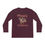 Thumbnail: Maroon Merry Christmas Reindeer Youth Kids Unisex Long Sleeve Tee Features Reindeer Pulling a Sleigh and Riding In It