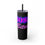 Thumbnail: Black Boss Bitch Purple / Pink Fonts Skinny Tumbler with Straw 20oz with Lightning Bolt Graphic
