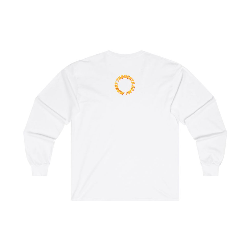 Thumbnail: White I Dig The Dead Adult Unisex Long Sleeve Halloween Shirt/ Tee/ T-shirt the Back has Moody Thoughts