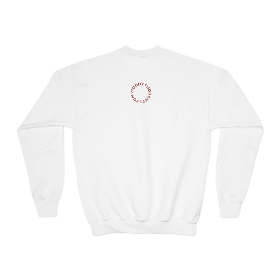 Thumbnail: Merry with Candy Cane Design Youth Kids Unisex Crewneck Christmas Sweatshirt