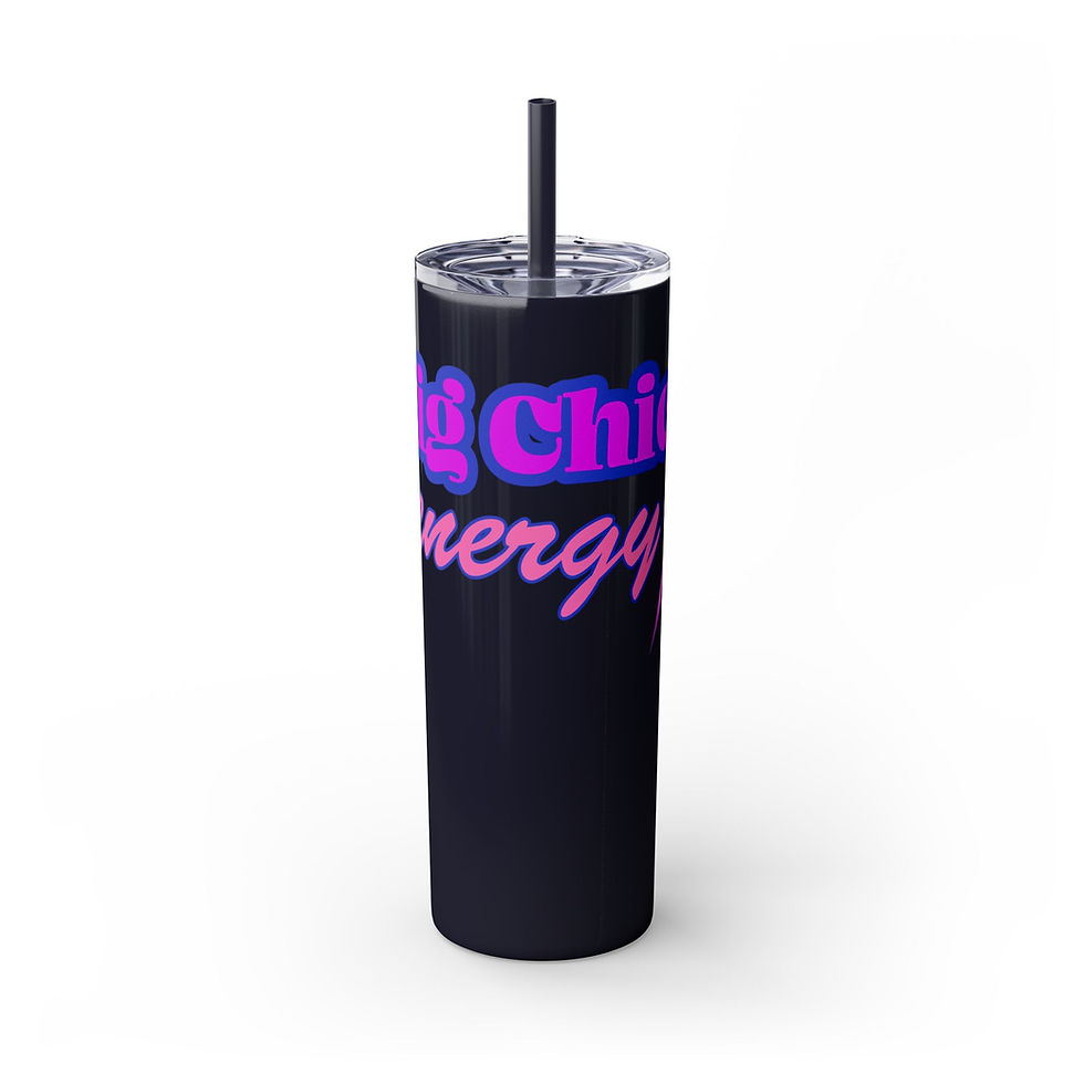 Thumbnail: Big Chic energy Purple/ Pink Skinny Tumbler with Straw 20oz