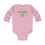 Thumbnail: Pink Lucky Shamrock with Green Letters Infant Baby Unisex Bodysuit/ Onesie Featuring a Green & Blue Shamrock Design