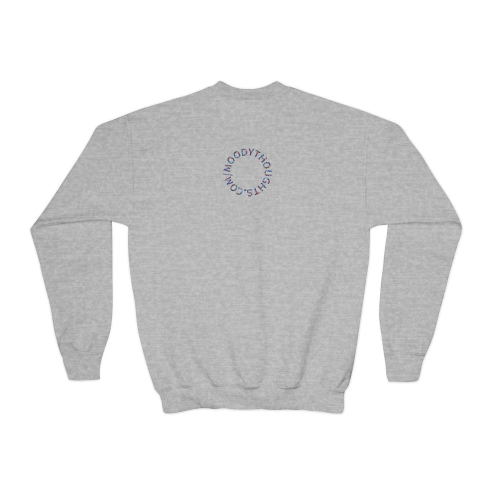 Thumbnail: Sport Grey Do the Bunny Hop Easter Bunny Youth Kids Sweatshirt the Back has MoodyThoughts.com