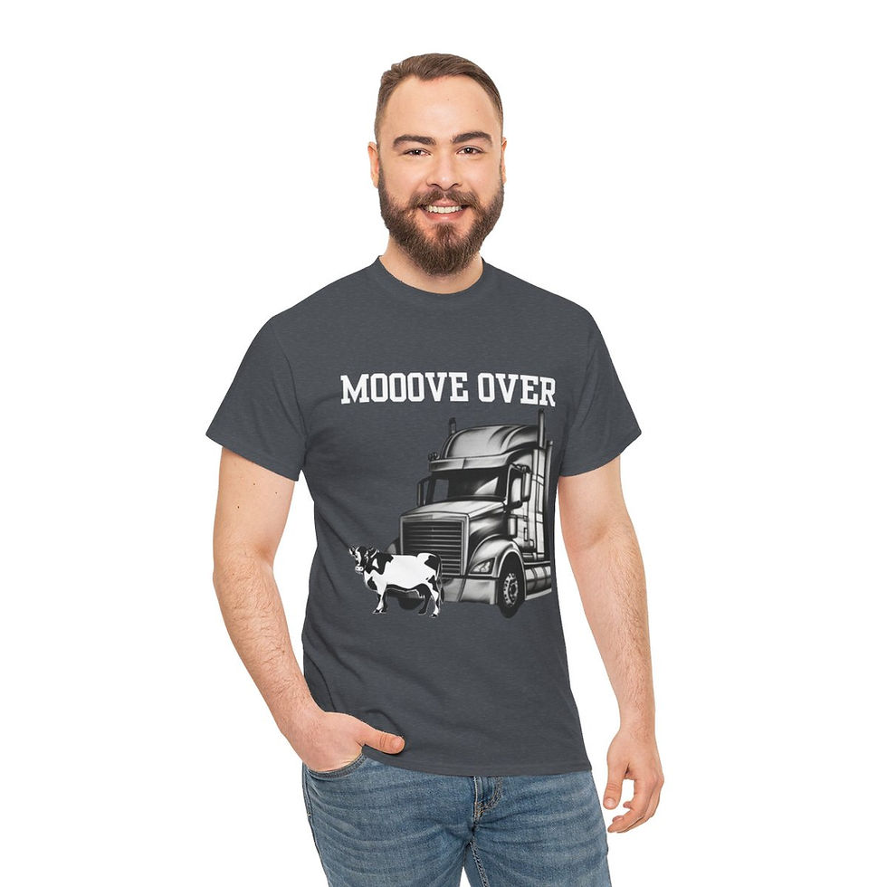 Thumbnail: Mooove Over Adult Short Sleeve Cotton Truckers Shirt/ Tee/ T-shirt