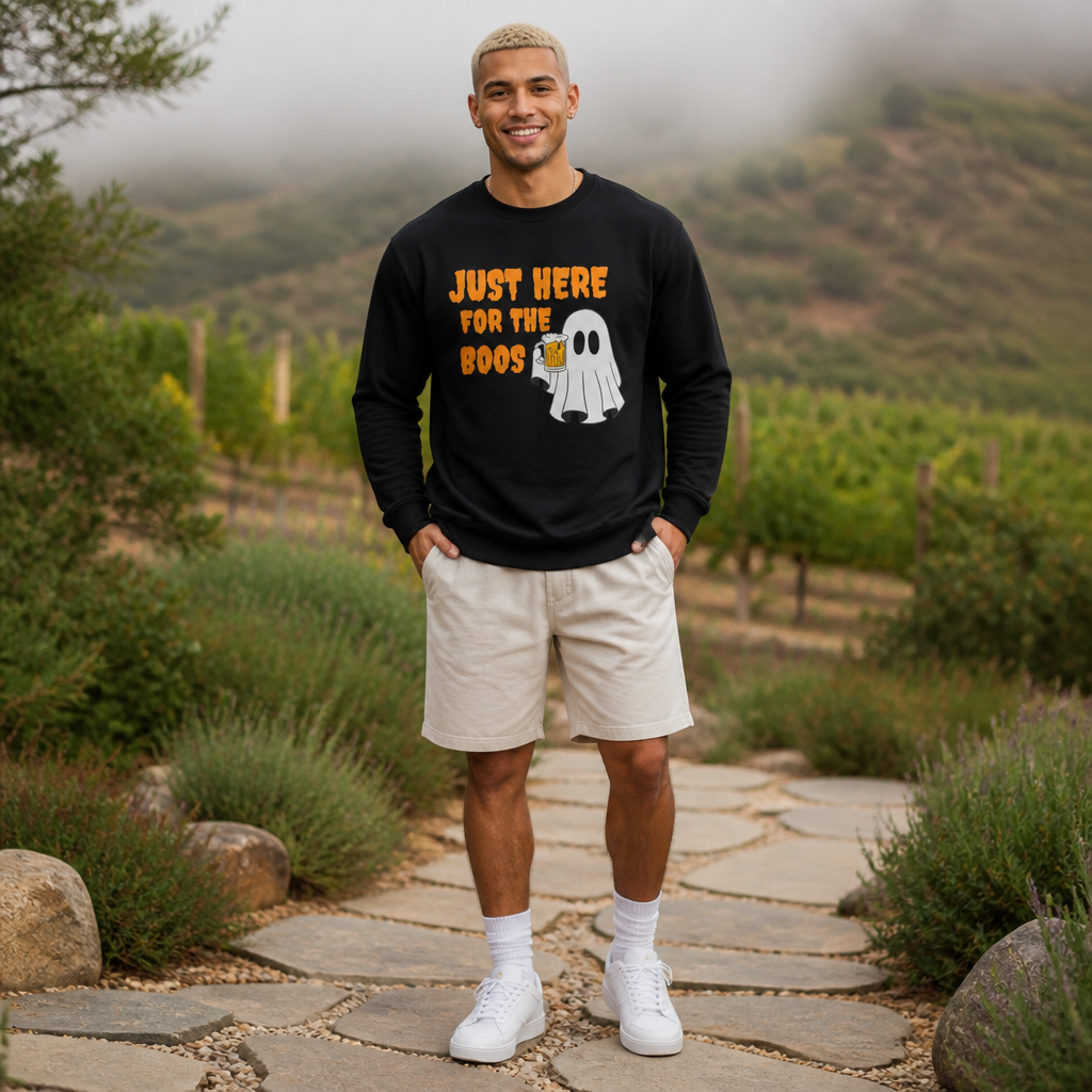 Just Here for the Boos Adult Unisex Ultra Cotton Halloween Long Sleeve Tee