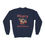 Thumbnail: Navy Blue Merry Christmas Reindeer Youth Kids Long Sleeve Sweatshirt Features Reindeer Pulling a Sleigh and Riding In It