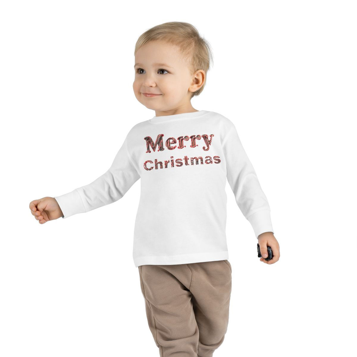 Merry Christmas w/ Candy Cane Design Toddler Christmas Shirt/ Christmas T-shirt