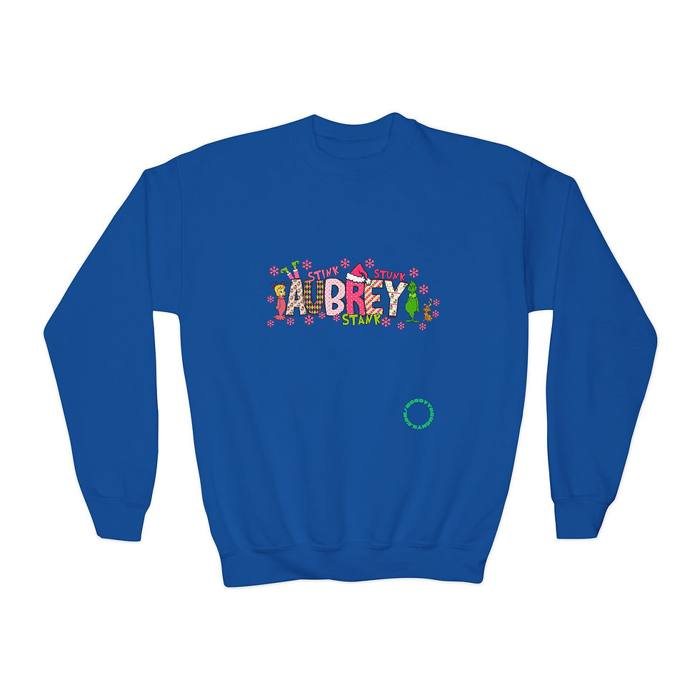 Thumbnail: All Mine Grinch Youth Christmas Sweatshirt Personalize Name