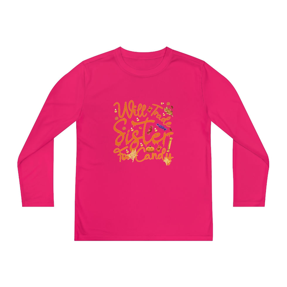Thumbnail: Will Trade Sister For Candy Graphic Kids Long Sleeve Tee/T-shirt Multiple Colors