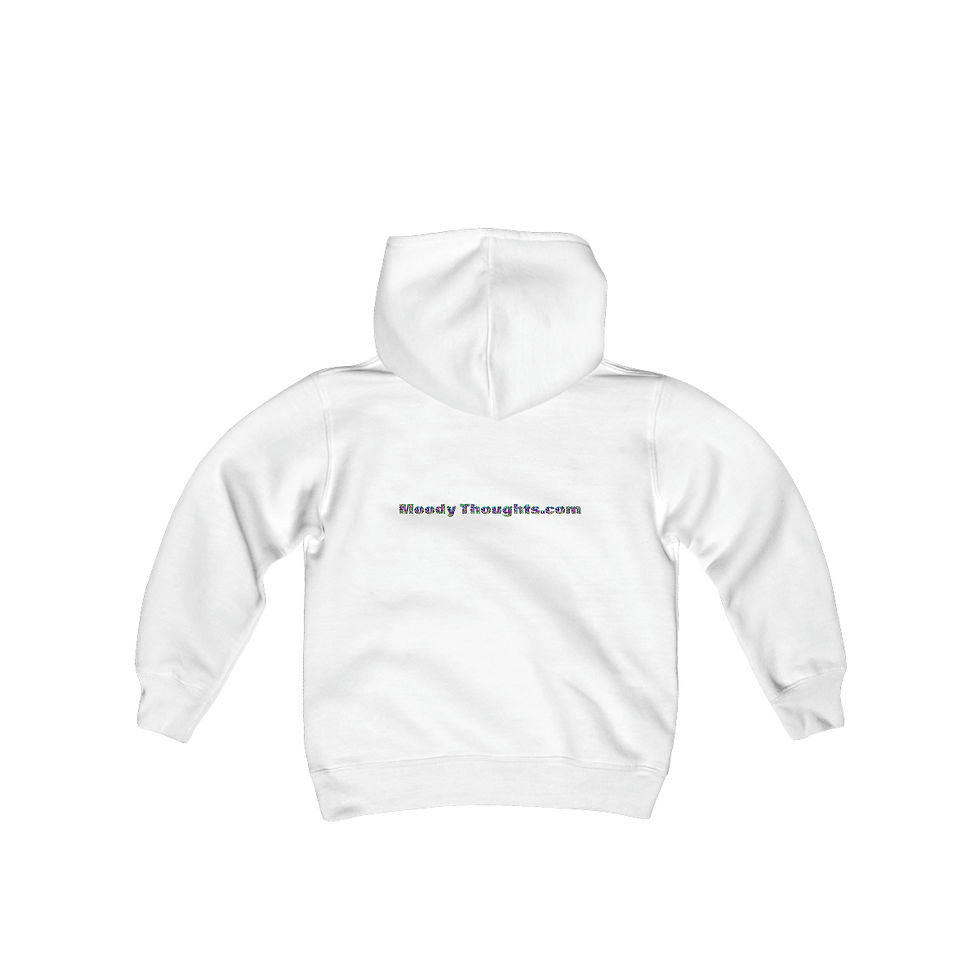 Thumbnail: White Happy Valentine's Day Dinosaur Youth Kids Hoodie Personalize the Back with Name in matching dino skin letters.