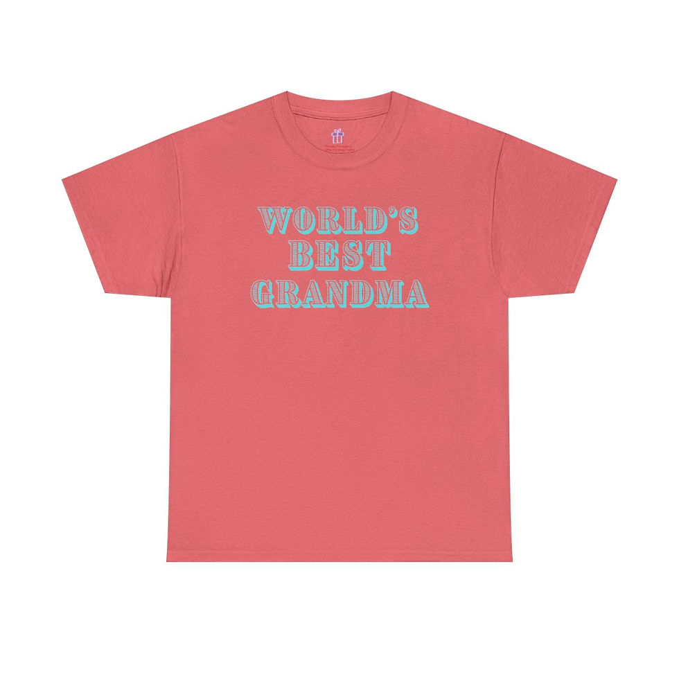 Thumbnail: World's Best Grandma Turquoise Adult Cotton Shirt/ Tee/ T-shirt