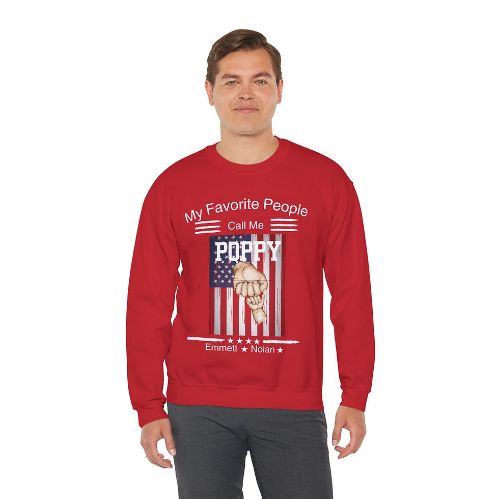 Thumbnail: My Favorite People Call Me Poppy/Grandpa/Papa/Dad Adult Sweatshirt Personalized 