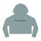 Thumbnail: Sage Green Happy Valentine's Day Red Heart Women's Cropped Hoodie Personalize the Back with Name.