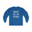 Thumbnail: Royal Blue Best Mom Ever White Heart Adult Cotton Long Sleeve Shirt/ Tee/ T-shirt Featuring White Letters White Heart