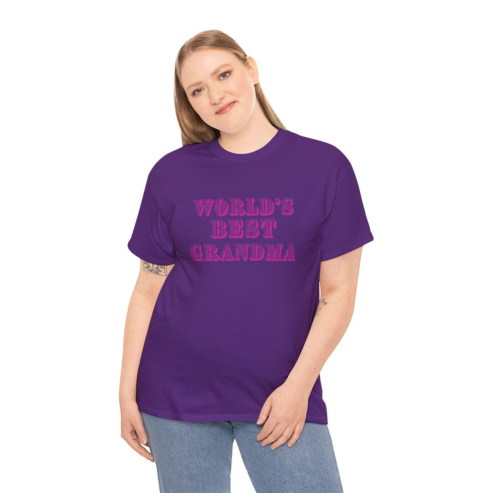 Thumbnail: World's Best Grandma Pink Adult Cotton Shirt/ Tee/ T-shirt