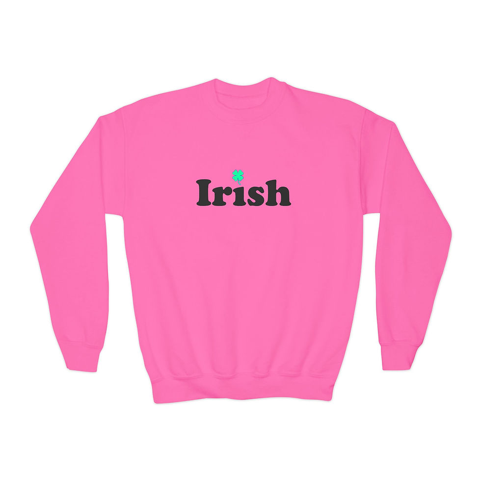 Thumbnail: Irish Shamrock Youth Kid's Unisex Crewneck Sweatshirt Matching Family