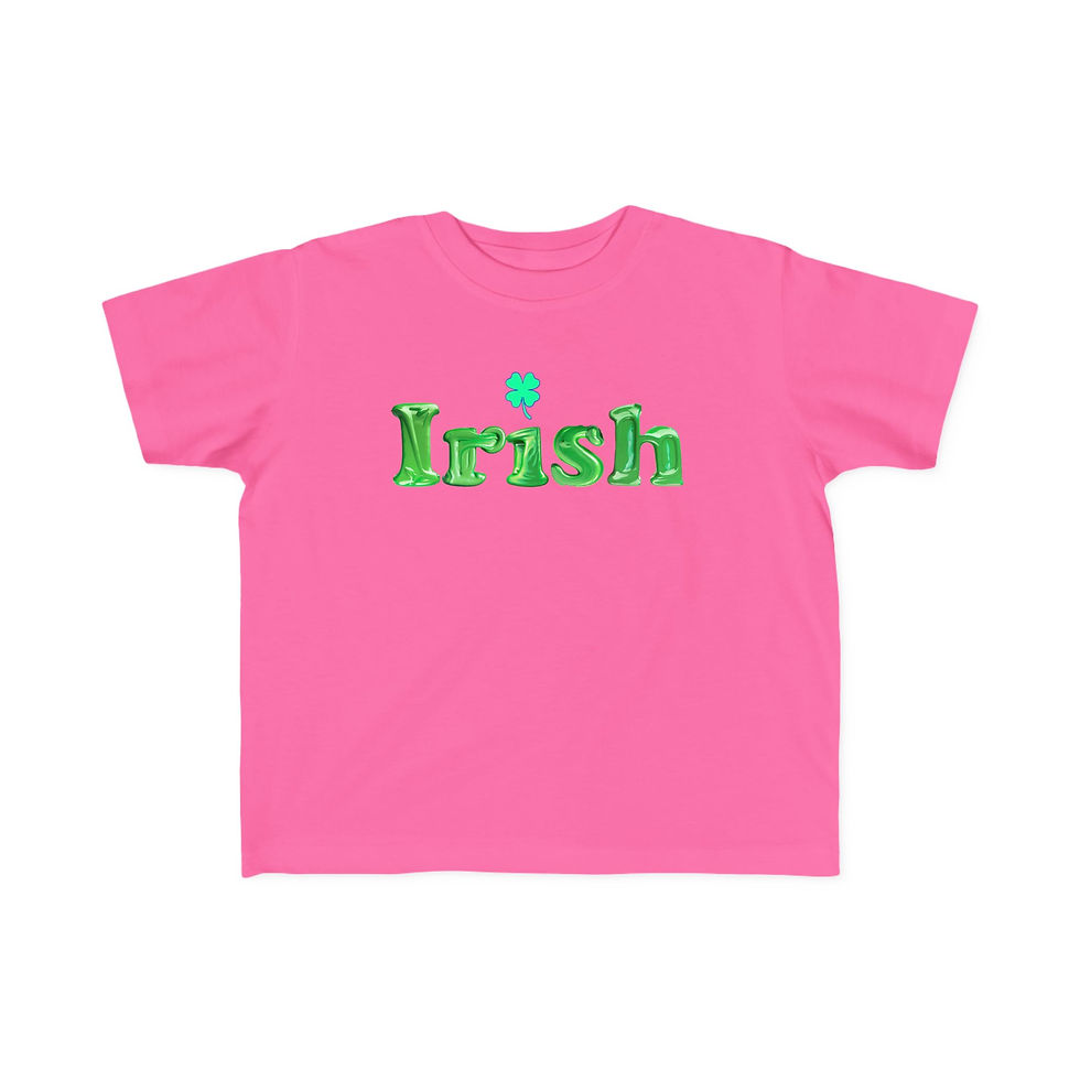 Thumbnail: Irish Shamrock with Green Letters Toddler Unisex Cotton Short Sleeve Shirt/ Tee