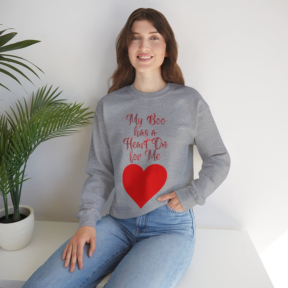 Thumbnail: Sport Grey My Boo has a Heart On for Me with Red Heart and Red Font StyleFont