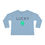 Thumbnail: Light Blue Lucky Shamrock Toddler Unisex Long Sleeve Shirt/ T-shirt/ Tee Featuring a Green & Blue Shamrock w/Black Letters