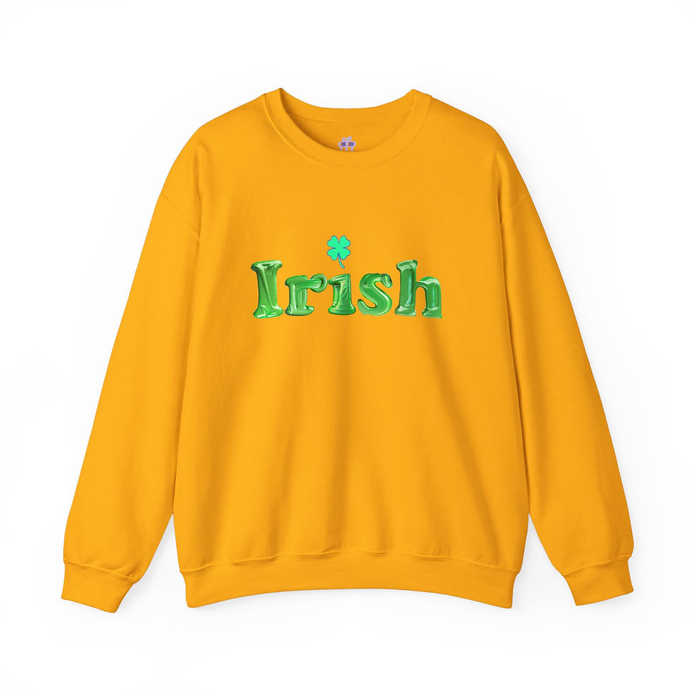Thumbnail: Irish Shamrock with Green Letters Adult Unisex Crewneck Sweatshirt 
