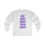 Thumbnail: White One Burp Away From Happy Adult Unisex Long Sleeve T-shirt/ Shirt/ Tee with Purple and Green Letters