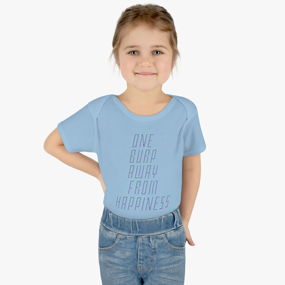 Thumbnail: One Burp Away From Happiness Cotton Infant Baby Bodysuit/ Onesie Multiple Colors