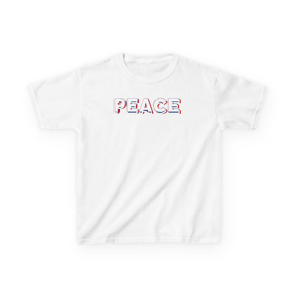 Thumbnail: Peace Youth Kids Unisex Cotton Tee/ Shirt/ T-shirt Matching Family Sizes