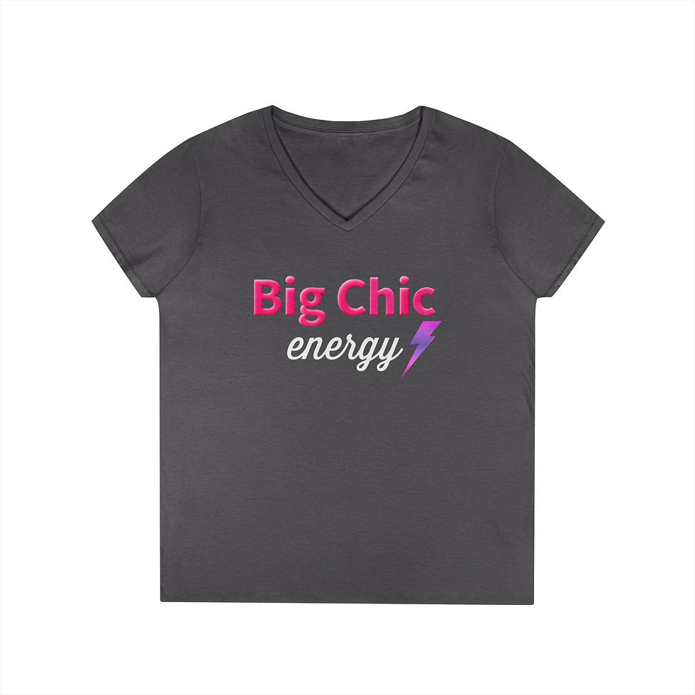 Thumbnail: Big Chic energy Pink Ladies' V-Neck T-Shirt/ Tee/ Shirt