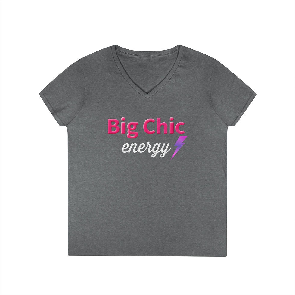 Thumbnail: Big Chic energy Pink Ladies' V-Neck T-Shirt/ Tee/ Shirt