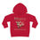 Thumbnail: Vintage Red Merry Christmas Reindeer Toddler Hooded Sweatshirt/ Hoodie Features Reindeer Pulling a Sleigh & Riding In It