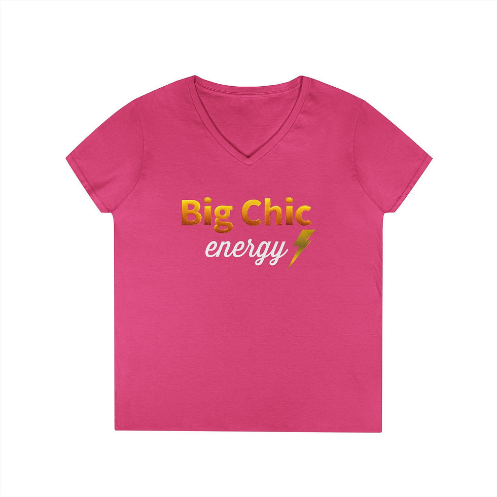 Thumbnail: Big Chic Energy Gold Ladies' V-Neck T-Shirt/ Tee/ Shirt