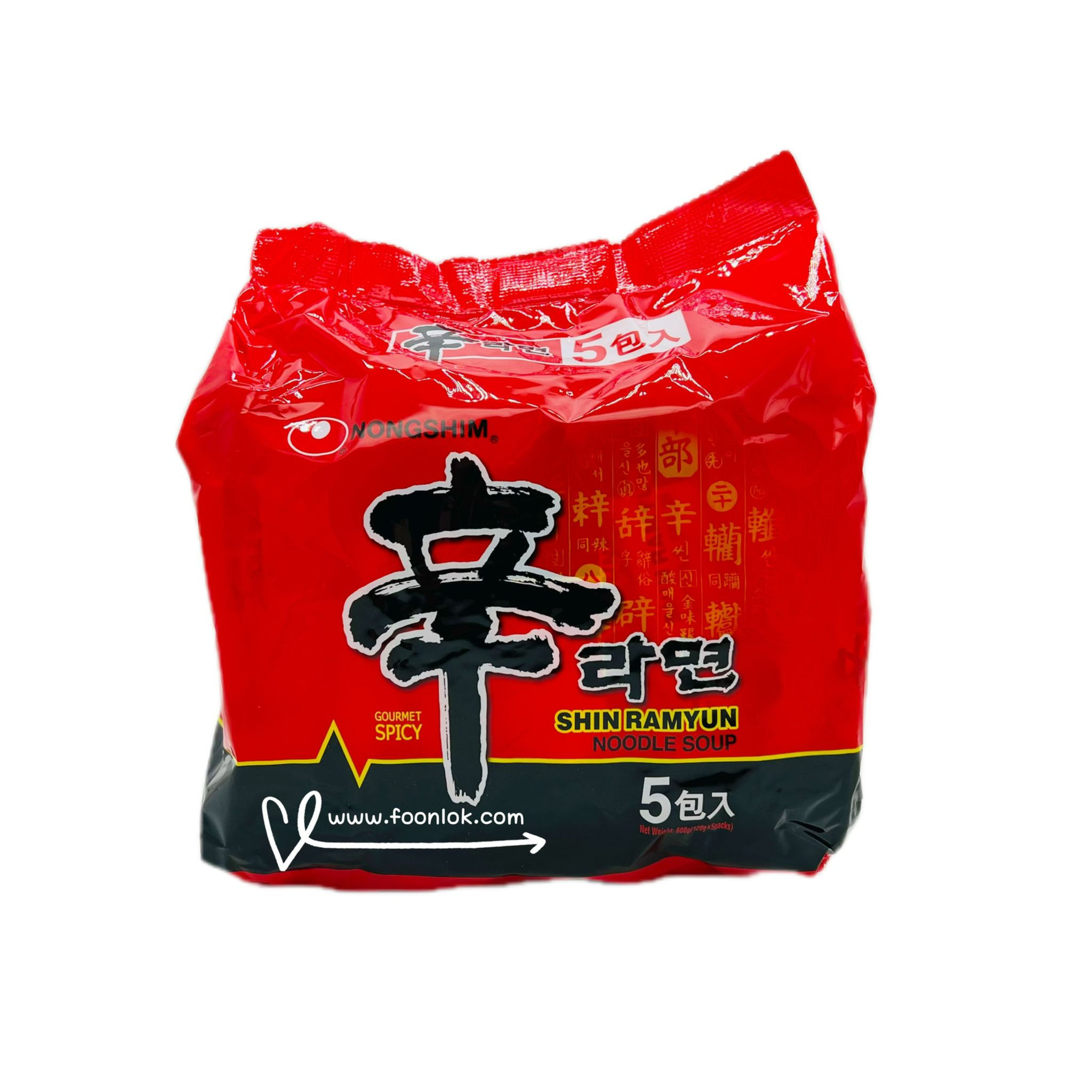 農心-辛拉麵 (特辣香菇味) 120gx5包