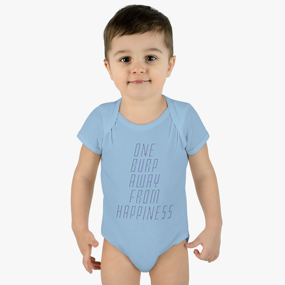 Thumbnail: One Burp Away From Happiness Cotton Infant Baby Bodysuit/ Onesie Multiple Colors